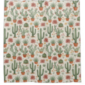 Rideaux De Douche Desert Cacti Succulent Seamless Pattern (Devant)