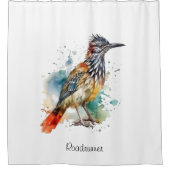 Rideaux De Douche Desert Spirit, Roadrunner en Aquarelle personnalis (Devant)