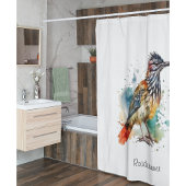 Rideaux De Douche Desert Spirit, Roadrunner en Aquarelle personnalis