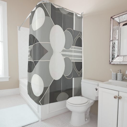 Rideaux De Douche Design abstrait contemporain et élégant (En situation)
