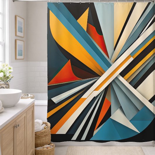 Rideaux De Douche Design Abstrait Moderne