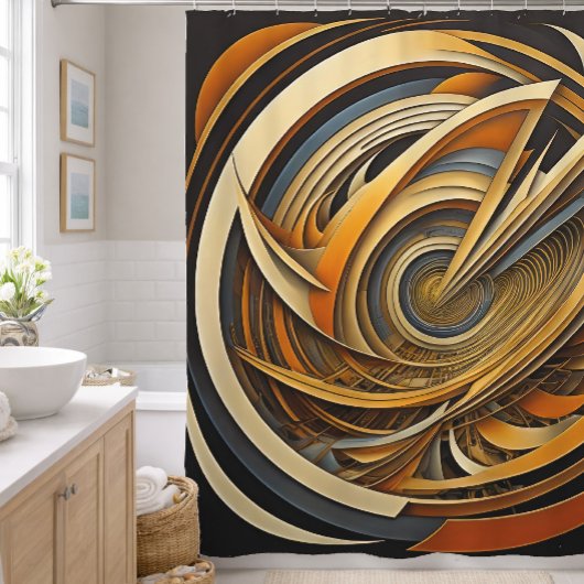 Rideaux De Douche Design Abstrait Moderne Futurisme