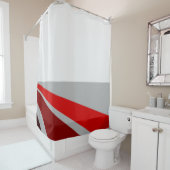 Rideaux De Douche Design abstrait noir rouge (En situation)