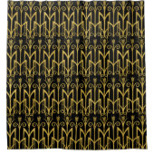 Rideaux De Douche Design Art Déco Black-Gold Extraordinaire (Devant)