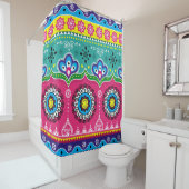 Rideaux De Douche Design artisanal de camions indiens et pakistanais (En situation)