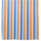 Rideaux De Douche Design bandes verticales orange bleu blanc   (Devant)