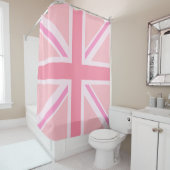 Rideaux De Douche Design Carré Union Jack rose/Drapeau (En situation)