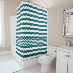 Rideaux De Douche Design Chevron vert et blanc