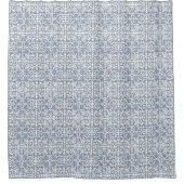 Rideaux De Douche Design de Carrelage Floral Bleu Fancy (Devant)