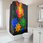 Rideaux De Douche Design de fleurs d'art (En situation)