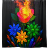 Rideaux De Douche Design de fleurs d'art (Devant)