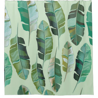 Rideaux De Douche Design de mode avec banane tropicale plantes