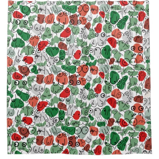 Rideaux De Douche design de poitrine verte (Devant)