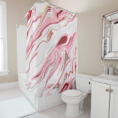 Rideaux De Douche Design de texture en marbre liquide, le marbrage c (En situation)