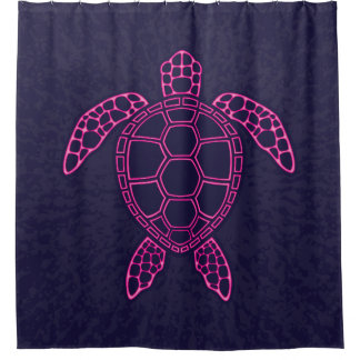 Rideaux De Douche Design de tortue marine rose chaud