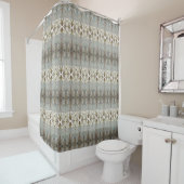Rideaux De Douche Design D'Impression Classique Avec Gris Bleu (En situation)