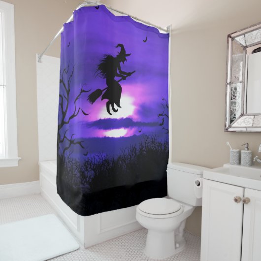 Rideaux De Douche Design éffrayant arrière - plan Halloween. (En situation)