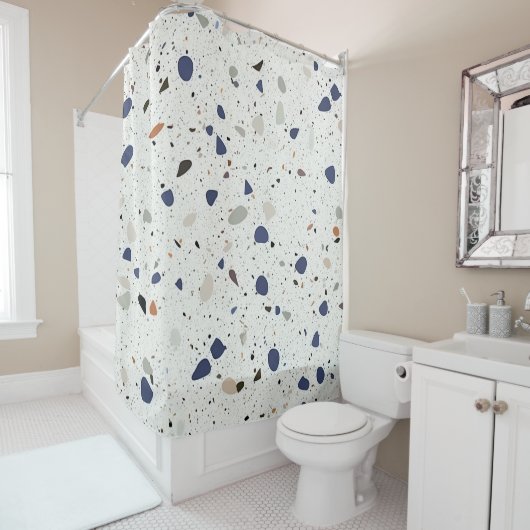 Rideaux De Douche Design élégant Carrelage Terrazzo Conception multi (En situation)