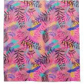 Rideaux De Douche Design élégant Pink Blue Turquoise Foliing Feuille (Devant)