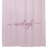 Rideaux De Douche Design élégant Raspberry Script Nom Blush Pink (Devant)