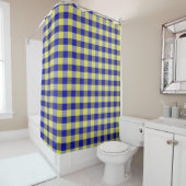 Rideaux De Douche Design En vichy jaune bleu (En situation)