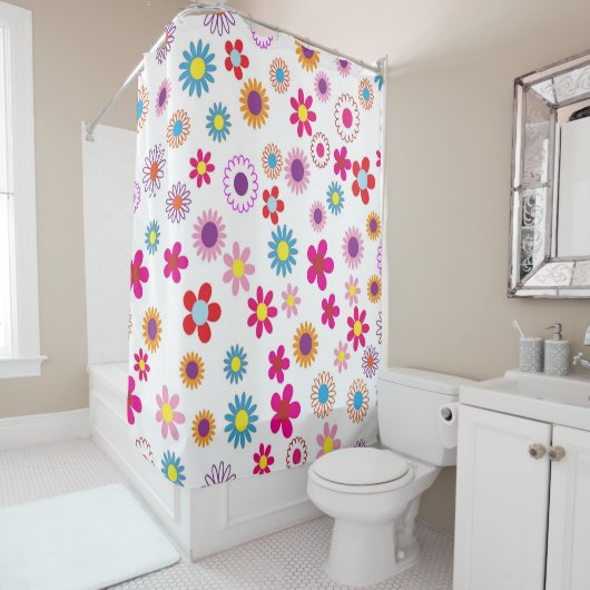 Rideaux De Douche Design floral (En situation)
