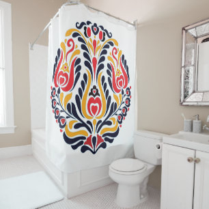 Rideaux De Douche Design floral Abstrait et dynamique