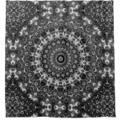 Rideaux De Douche Design géométrique Mandala noir et blanc (Devant)