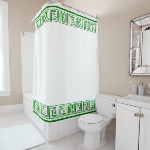 Rideaux De Douche Design Green Grecian Frieze
