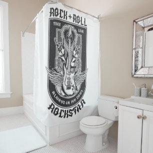 Rideaux De Douche Design Guitar Rock