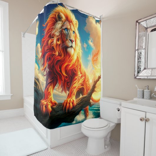 Rideaux De Douche Design Lion (En situation)