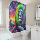 Rideaux De Douche Design Lion (En situation)