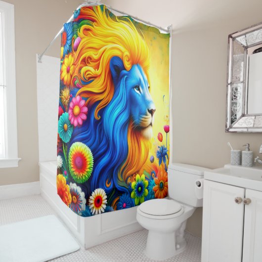 Rideaux De Douche Design Lion (En situation)