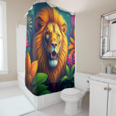 Rideaux De Douche Design Lion (En situation)