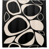 Rideaux De Douche Design moderne Black Cream Abstrait Motif (Devant)