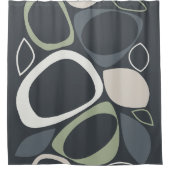 Rideaux De Douche Design moderne Gris Sage Vert Motif Abstrait (Devant)