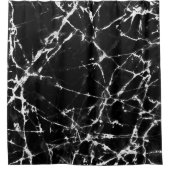 Rideaux De Douche Design moderne Marbre noir Blanc Accents (Devant)