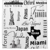 Rideaux De Douche Design moderne noir et blanc Paris Texas France (Devant)