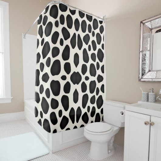 Rideaux De Douche Design moderne noir motif (En situation)