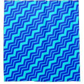 Rideaux De Douche Design Motif Blue Zig Zag Chevron (Devant)