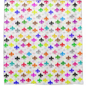 Rideaux De Douche Design Motif couleur blanc Fleur de lis (Devant)