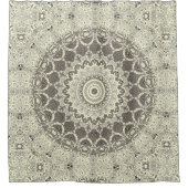 Rideaux De Douche Design Motif en mandala beige et taupe (Devant)