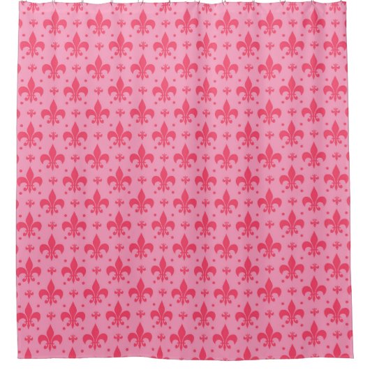 Rideaux De Douche Design Motif rose Fleur de lis (Devant)