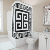 Rideaux De Douche Design noir Motif grec (En situation)
