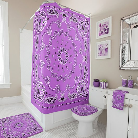 Rideaux De Douche Design oriental mauve