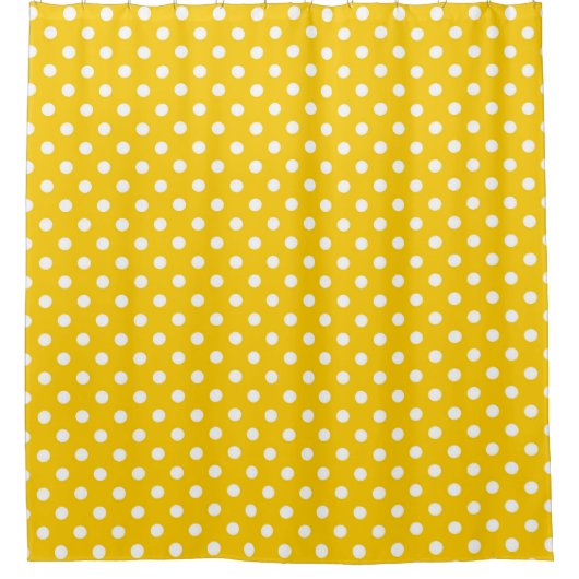 Rideaux De Douche Design Pois blanc jaune (Devant)