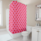 Rideaux De Douche Design Pois rouge sur rose (En situation)