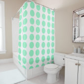 Rideaux De Douche Design Pois vert (En situation)