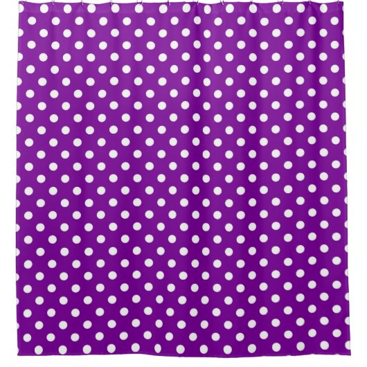 Rideaux De Douche Design Pois violet blanc (Devant)