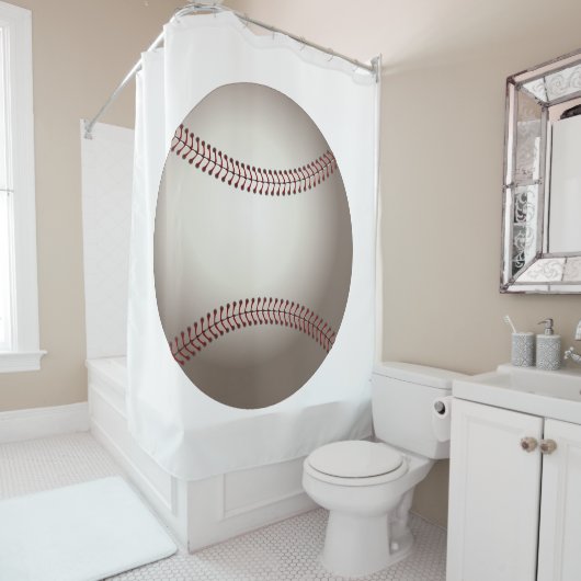 Rideaux De Douche Design sportif de baseball (En situation)